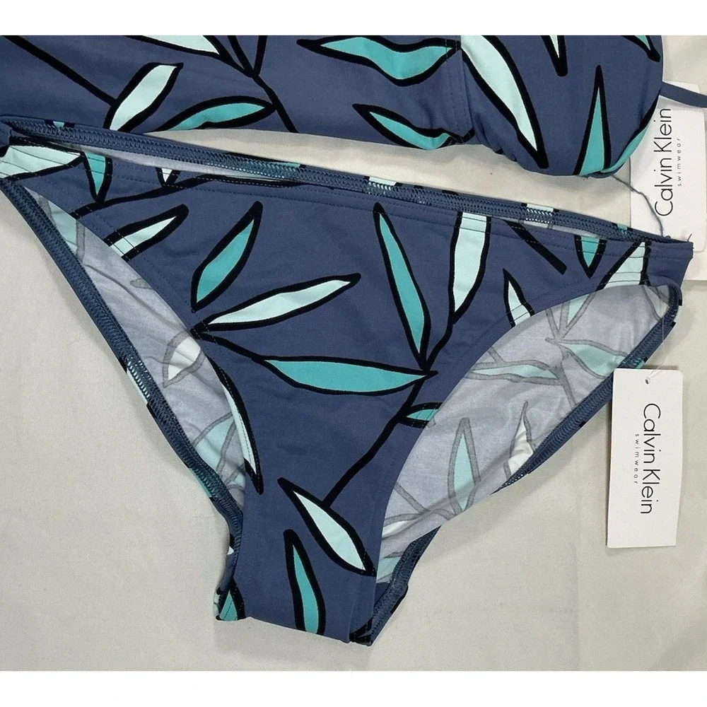 NWT Calvin Klein Swimsuit Tankini Bikini 3pc Set Sz Medium Top, Bottom, Skirt